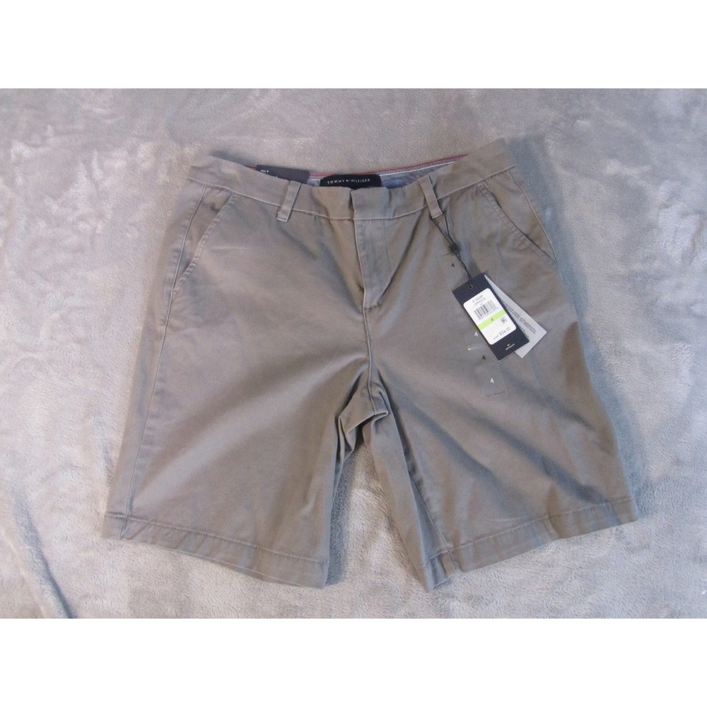 Tommy Hilfiger Womens Hollywood 9 Inch Chino Shorts Khaki Taupe Size 4 72RW0236
